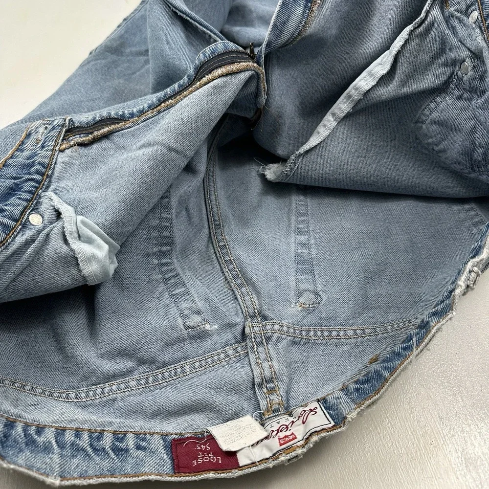 VTG Levi's 545 Loose Fit Jeans Men Fits 36x32 Blue‎ Brown Tab 90s Light Wash USA